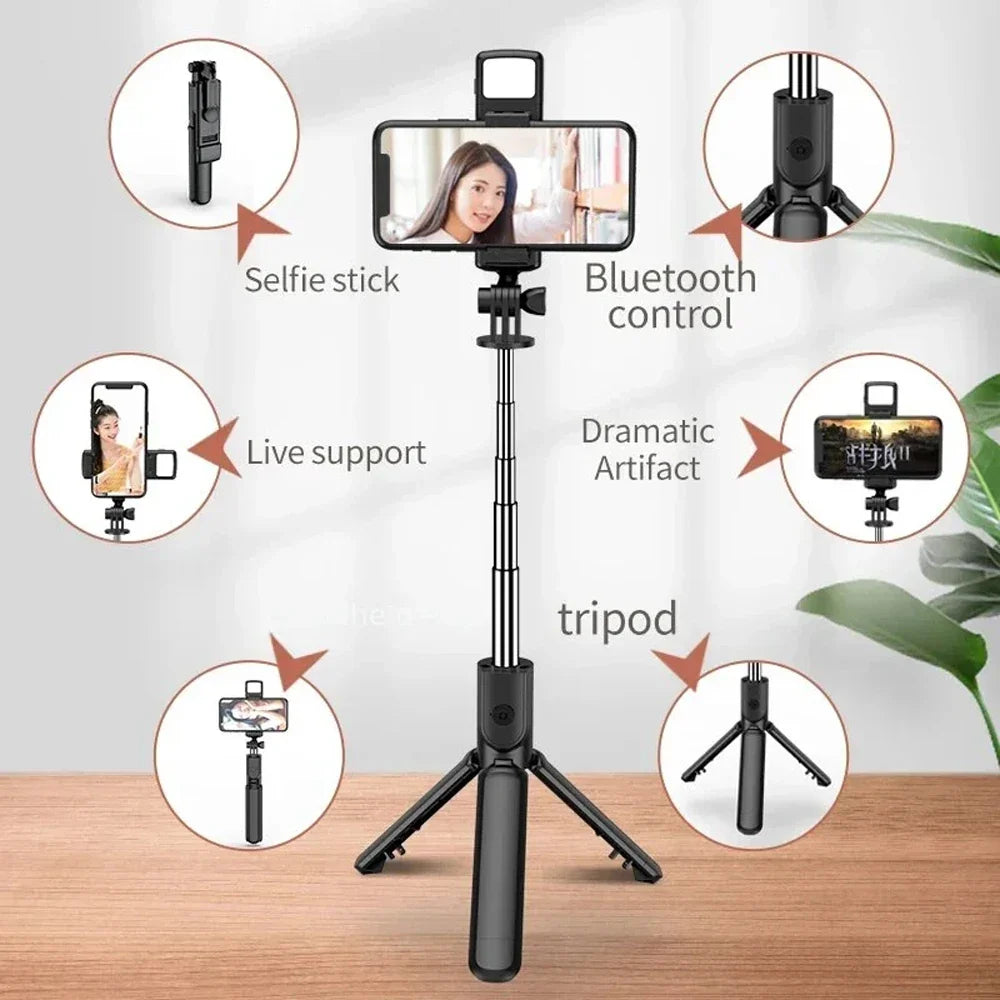 TriLite Pro: Bluetooth Selfie Tripod with Integrated Fill Light and Remote