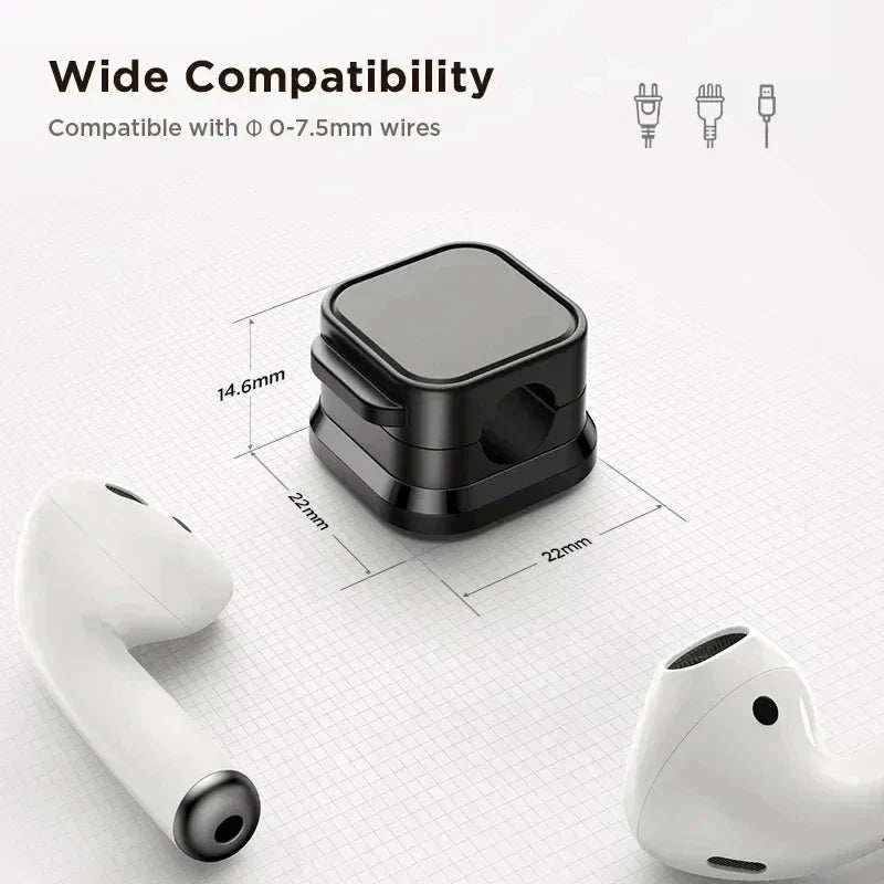 Magnetic Cable Clip Cable Holder Adhesive Wire Keeper Cord Organizer