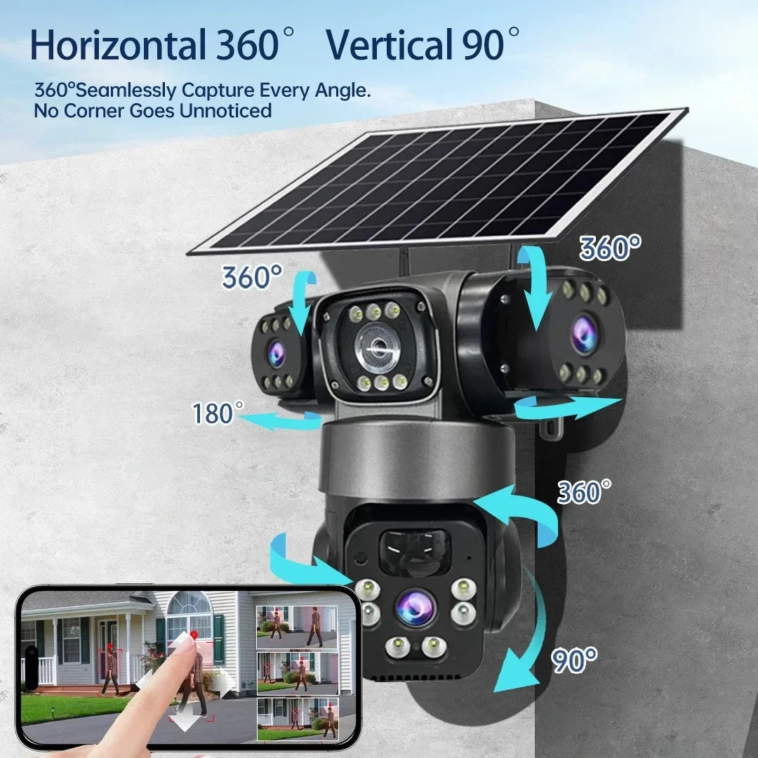 See It All: Triple-Lens Solar 360° Dome Camera