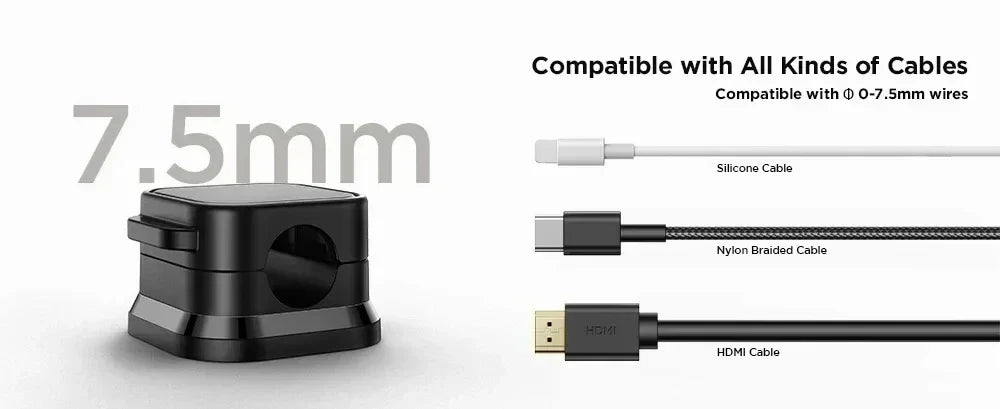 Magnetic Cable Clip Cable Holder Adhesive Wire Keeper Cord Organizer