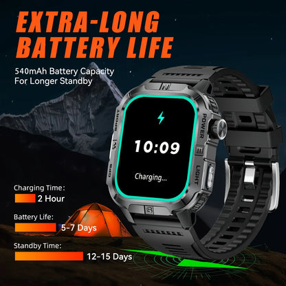 Men's GPS Smart Watch Outdoor Fitness Tracker AMOLED Bluetooth Call
