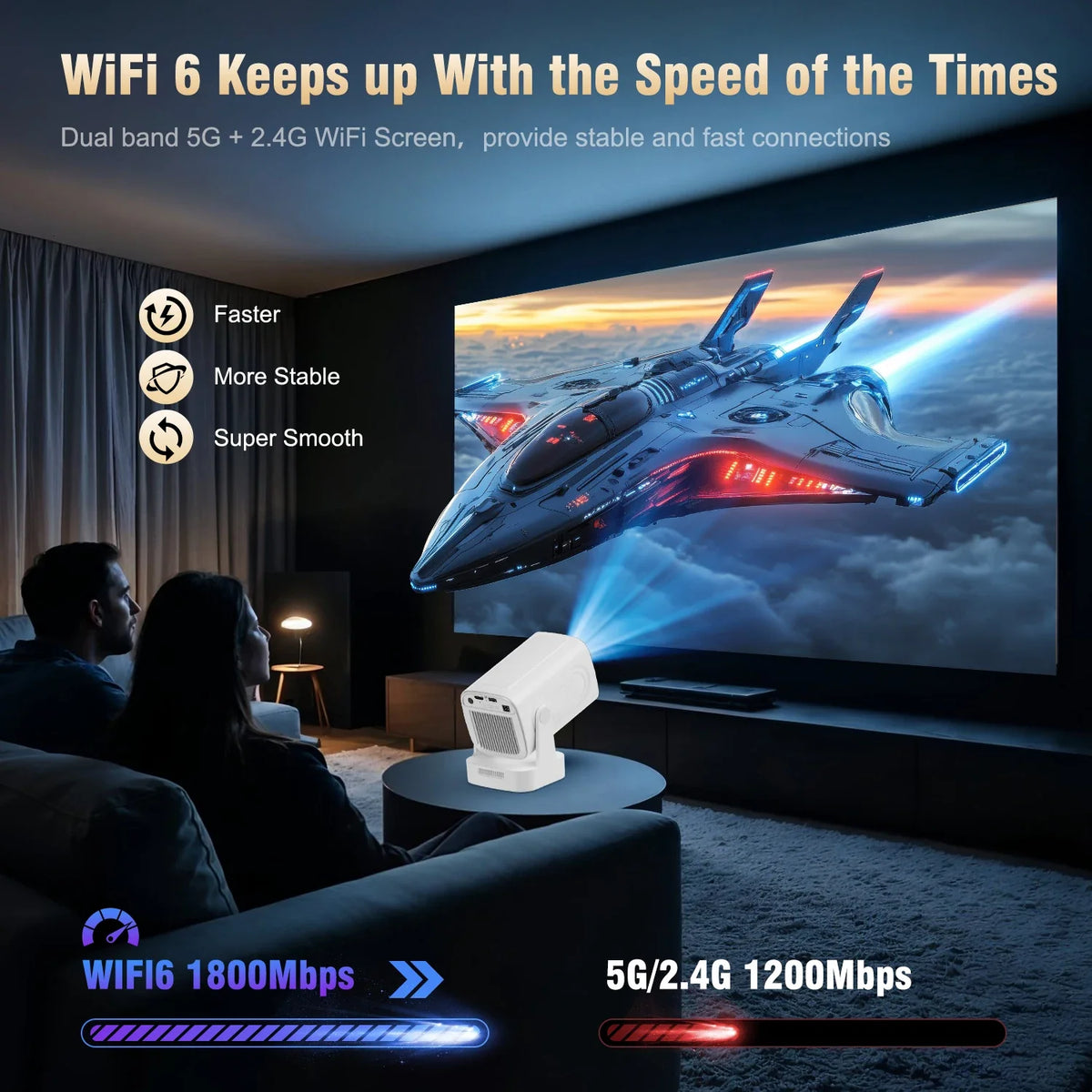 Magcubic HY310 Projector – 4K Auto Focus, Android 11, 330 ANSI, 5W Speaker