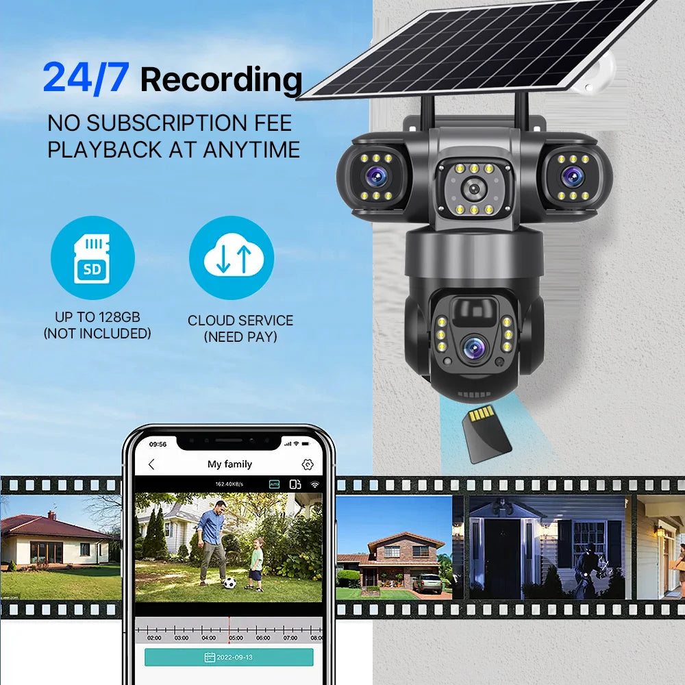 See It All: Triple-Lens Solar 360° Dome Camera