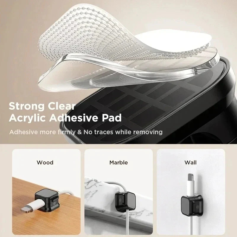 Magnetic Cable Clip Cable Holder Adhesive Wire Keeper Cord Organizer