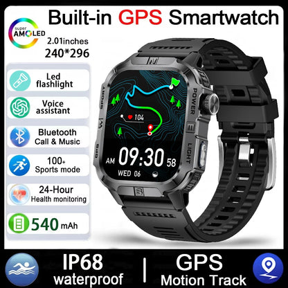 Men's GPS Smart Watch Outdoor Fitness Tracker AMOLED Bluetooth Call