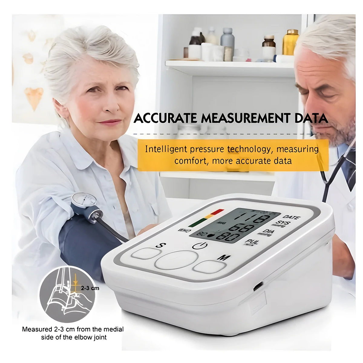 Automatic Upper Arm Blood Pressure Monitor – Digital BP & Pulse Meter