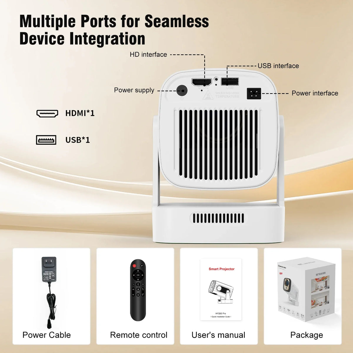 Magcubic HY310 Projector – 4K Auto Focus, Android 11, 330 ANSI, 5W Speaker
