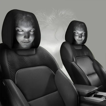Car Headrest Cover 2 Pack Scary Face Pattern Seat Protector Halloween Decor