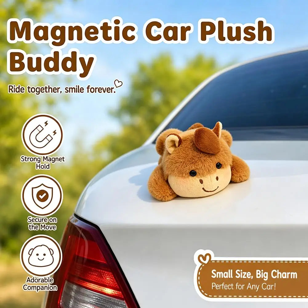 PurrRide™ Plush Cat 🐱🚗 — Cute Magnetic Car Companion