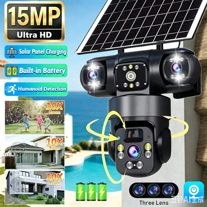 See It All: Triple-Lens Solar 360° Dome Camera