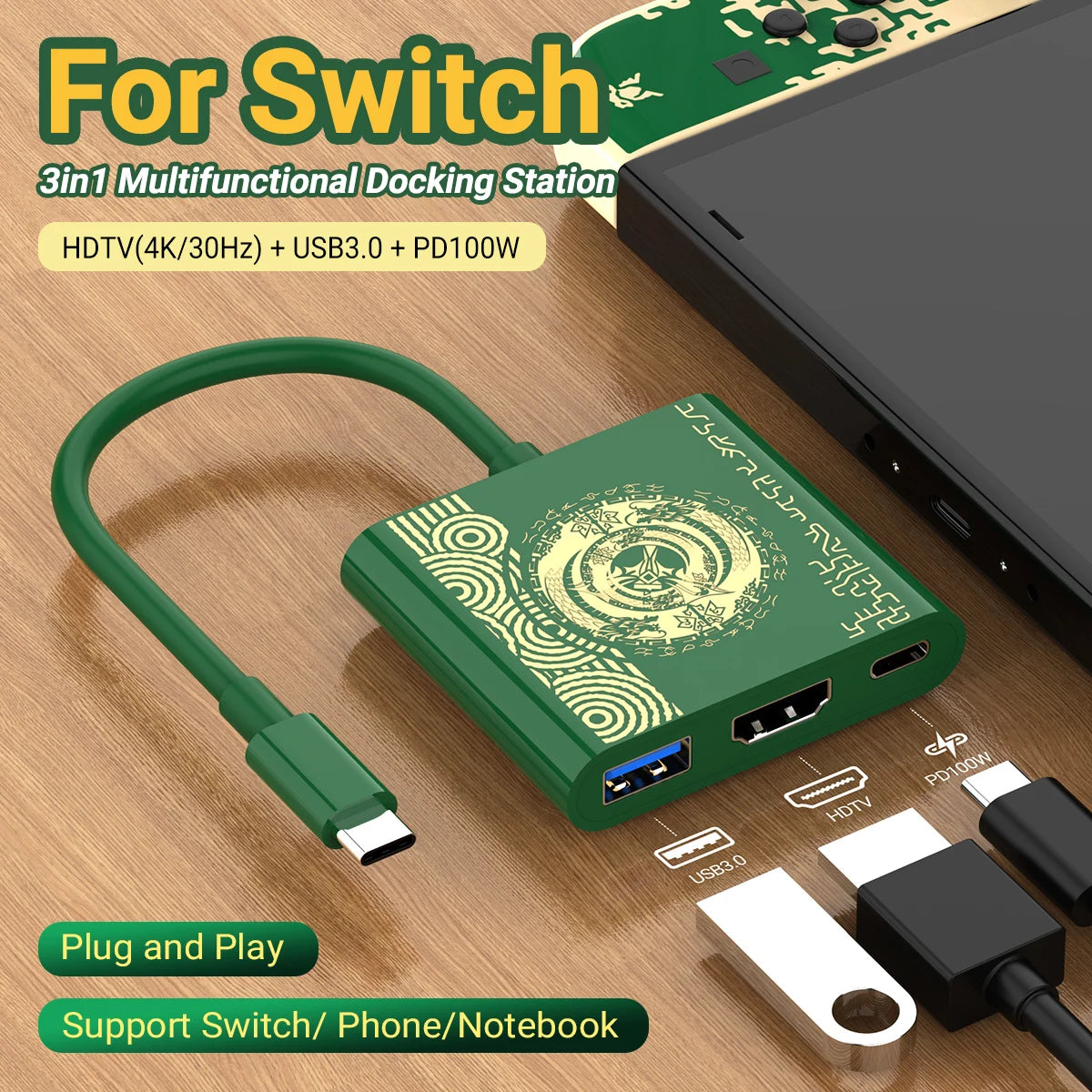 FOR SWITCH TYPE-C HUB Multi-function Adapter