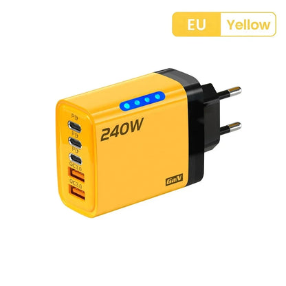 240W GaN USB C Charger 5 Port Adapter – Fast Charging Compatible Models