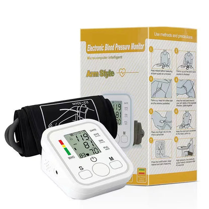 Automatic Upper Arm Blood Pressure Monitor – Digital BP & Pulse Meter