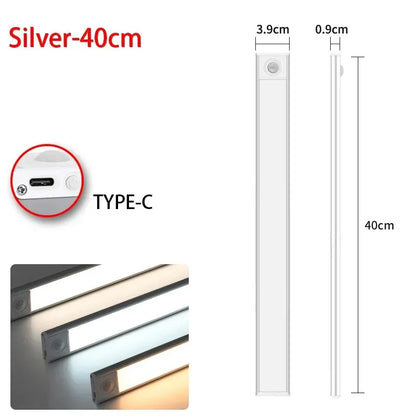 LED Motion Sensor Under Cabinet Light – USB Wireless, 3-Color, Kitchen & Wardrobe Lighting