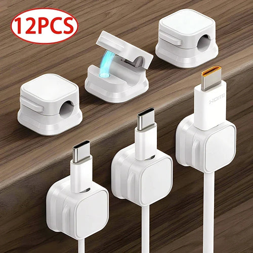 Magnetic Cable Clip Cable Holder Adhesive Wire Keeper Cord Organizer