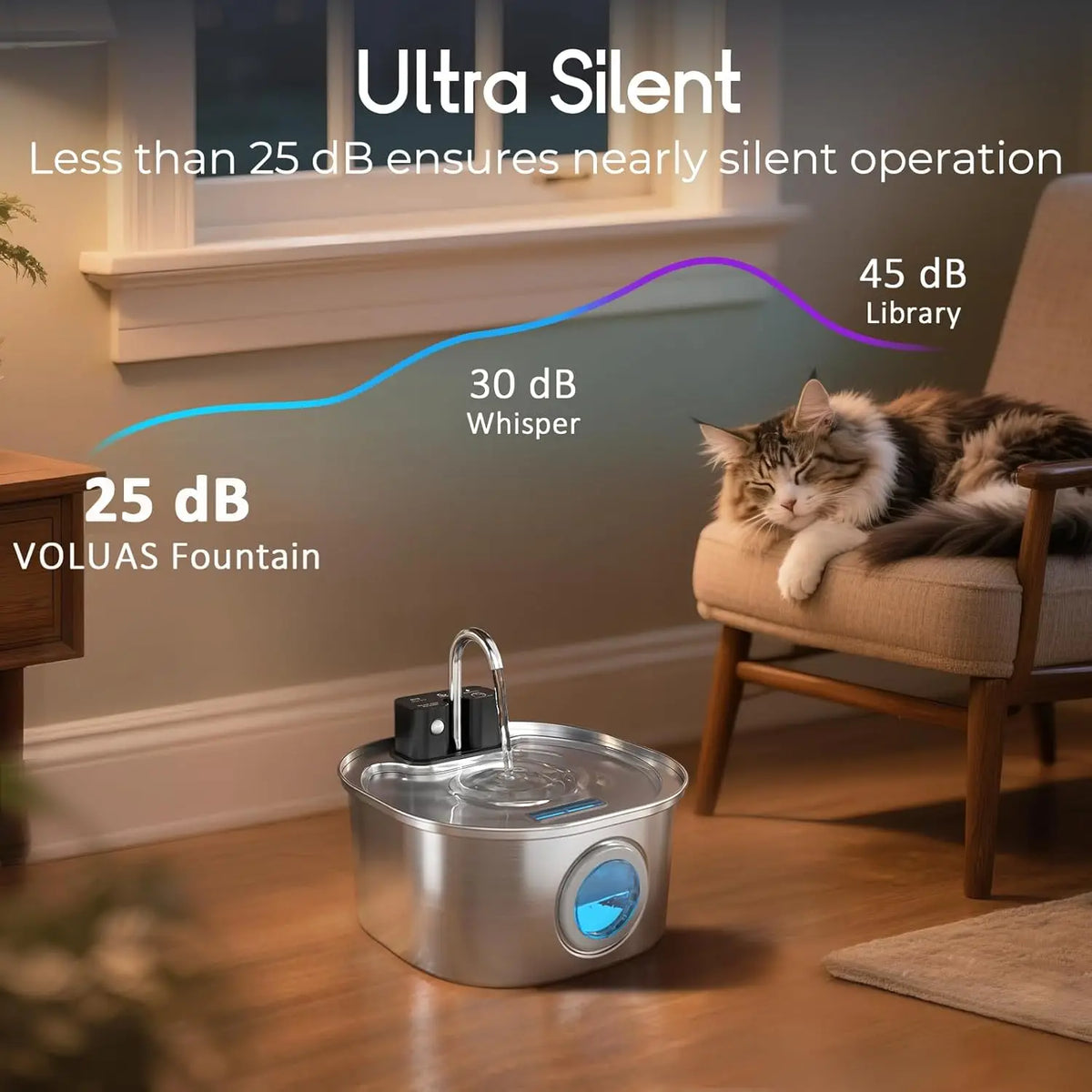 PureFlow Stainless Pet Water Fountain