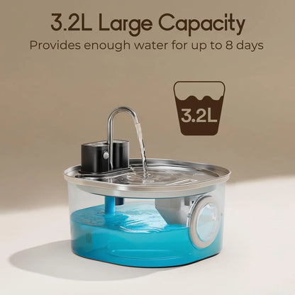 PureFlow Stainless Pet Water Fountain